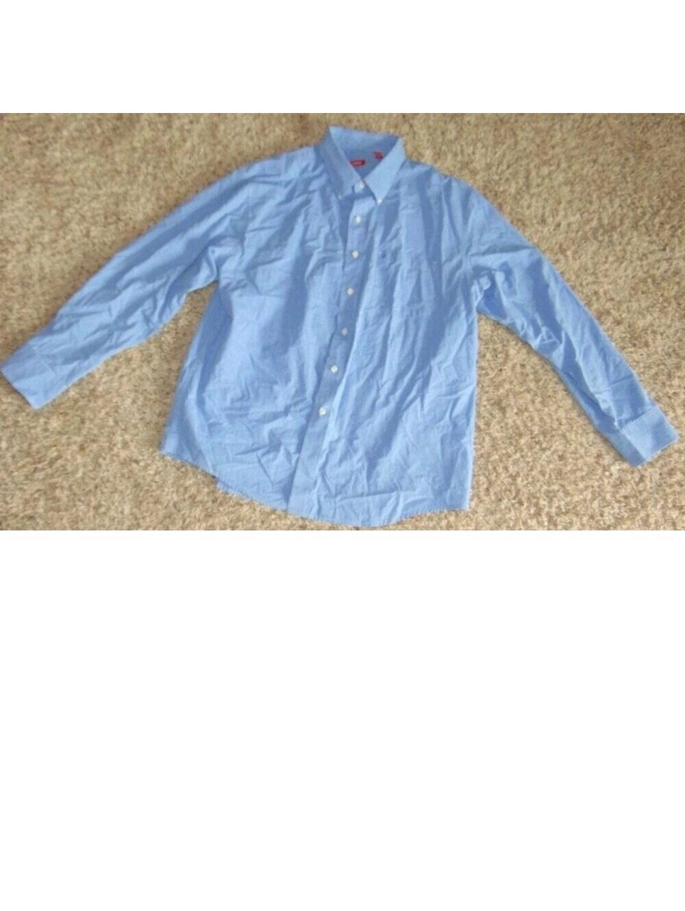 Izod Dress Shirt XL Mens Blue Checked Long Sleeve Button Front Collared 1 Pkt